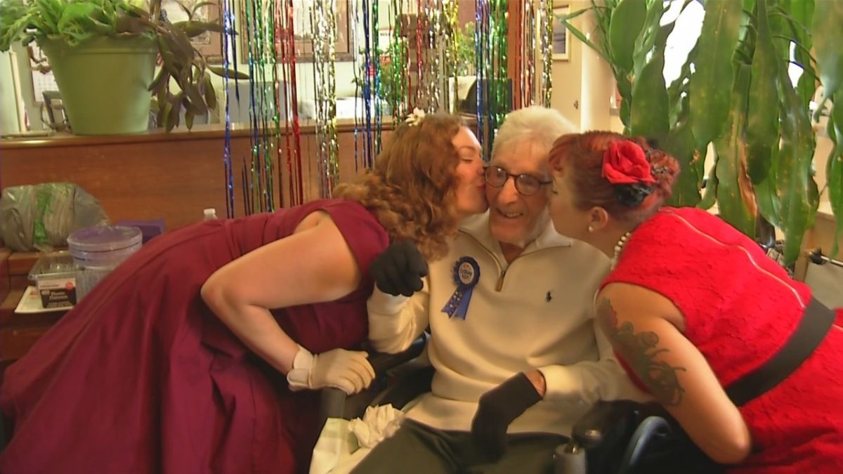 VeteransHealth's tweet photo. Decorated WWII #Veteran celebrates 103rd birthday at the Buffalo VA. @news4buffalo https://t.co/8kORaovgyr https://t.co/iuFXqSfBFI