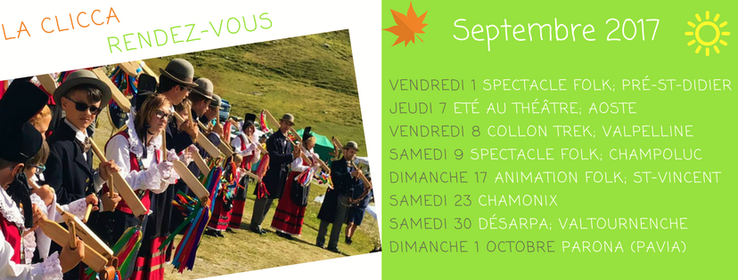 LaClicca's tweet photo. La nostra diffusione del folklore continua anche a settembre... 😉 #LaClicca #GroupeFolkdAoste #rendezvous... vi aspettiamo! https://t.co/8ppUFd8Jsi
