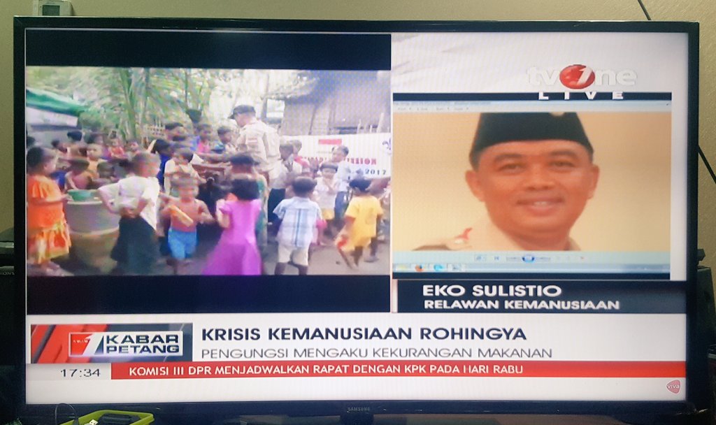 kwarnas's tweet photo. Wawancara eksklusif Kak Eko Sulistio mengenai kondisi terkini para pengungsi Rohingya di Myanmar dalam program Kabar Petang @tvOneNews (5/9) https://t.co/nvplSF5XwC