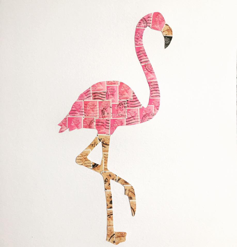 kkg_art's tweet photo. Pink Flamingo #art #kkgart  #royalmail #flamingo @Natures_Voice #rspb #pinkflamingo #flamingo #londonart #collageart @RoyalMailStamps https://t.co/2gkxN40y2C