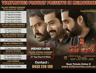 NTRTHELEGEND's tweet image. #JaiLavaKusa
#Melbourne #PremiereShow Bookings opened in village cinemas sunshine.Tkt price 40$.