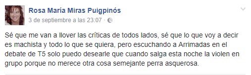 Arrimadas denunciará a una mujer que le desea por Facebook que “la violen en grupo” DI9Gt4_XcAEyoqi