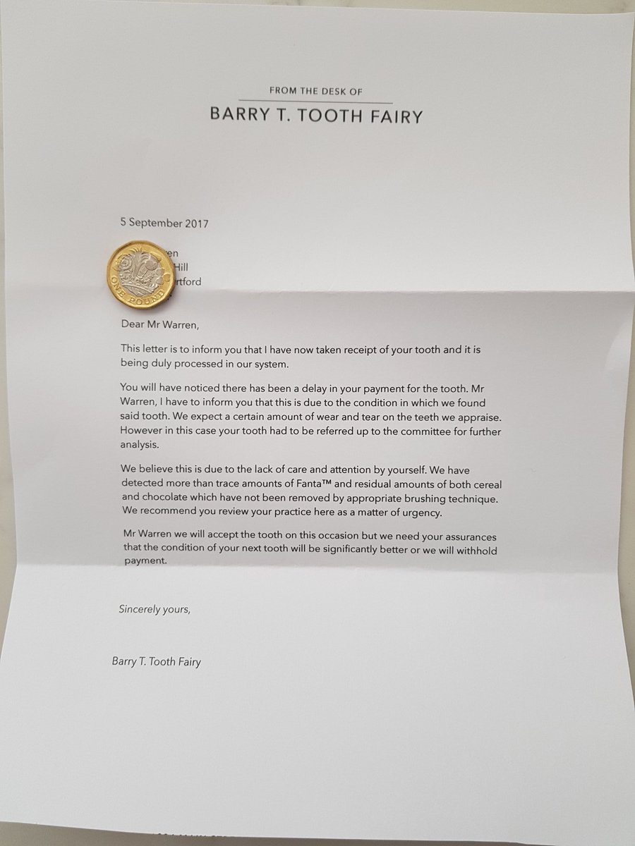 This Letter From The Tooth Fairy Will Make Your Day