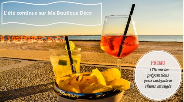 Ma_BoutiqueDeco's tweet photo. On continue les vacances avec les préparations pour cocktails! 15% de réduc sur ces préparations. Rentrée ne rime plus avec fin d'été.🍹🌞🌅 https://t.co/c1L0e3sIth