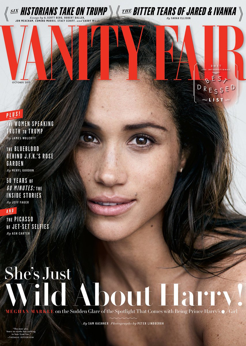 VanityFair's tweet photo. October cover star Meghan Markle may be just the perfect woman for Britain’s iconoclastic royal family https://t.co/5EYLUBhCLG https://t.co/xhBcc39uil