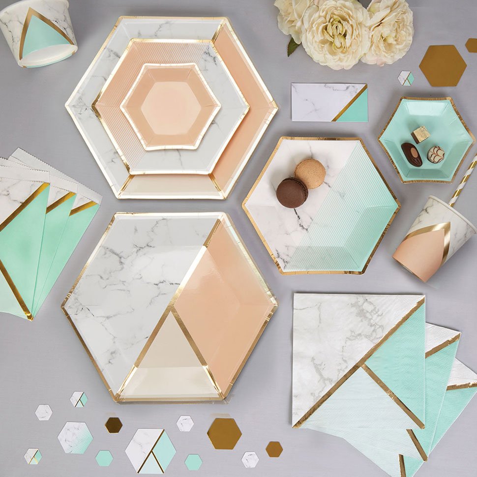 Combining on-trend pastels &amp; beautiful marble detailing: Our new Colour Block Marble collection! Just premiered <a href="/SpringAutFair/">Spring & Autumn Fair</a>. #AutumnFair
