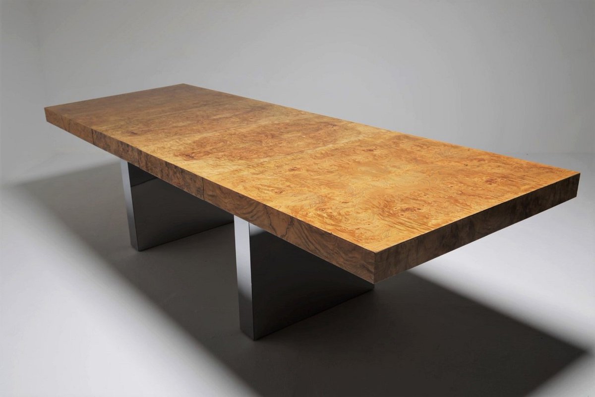 mmodern's tweet photo. #MiloBaughman for #ThayerCoggin extendable burl &amp; chrome #1970s dining table. Still fabulous!!
https://t.co/MEDSSSmcG5 https://t.co/DU0JZN8jRh