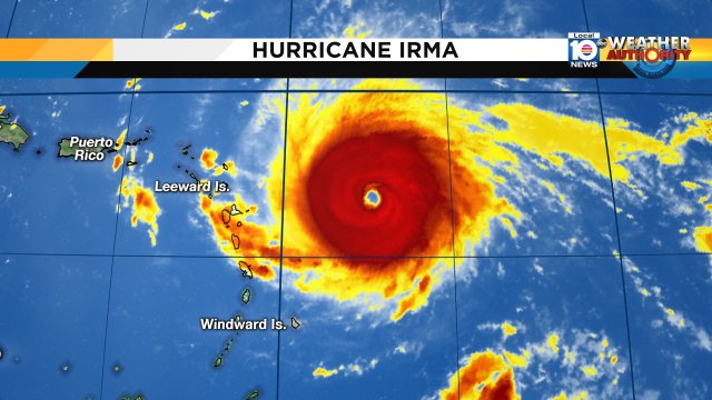 Dangerous Hurricane Irma heading for the Leeward Islands with winds 150mph. https://t.co/Wlz21xprEg