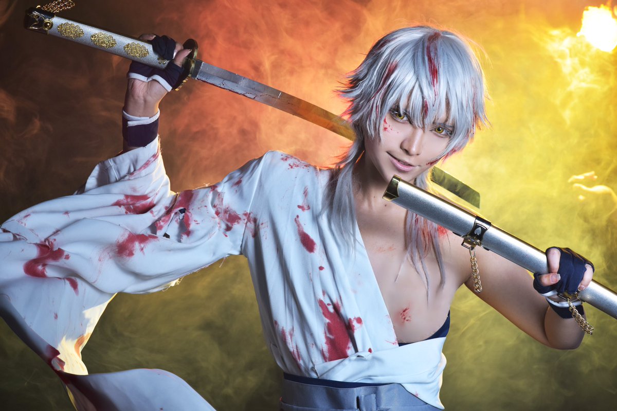 Shina 刀剣乱舞 Cos 鶴丸国永 血糊 肌色 真剣必殺 紅白に染まった俺を見たんだ 後は死んでもめでたいだろう Photo ぺろ Peroworlds