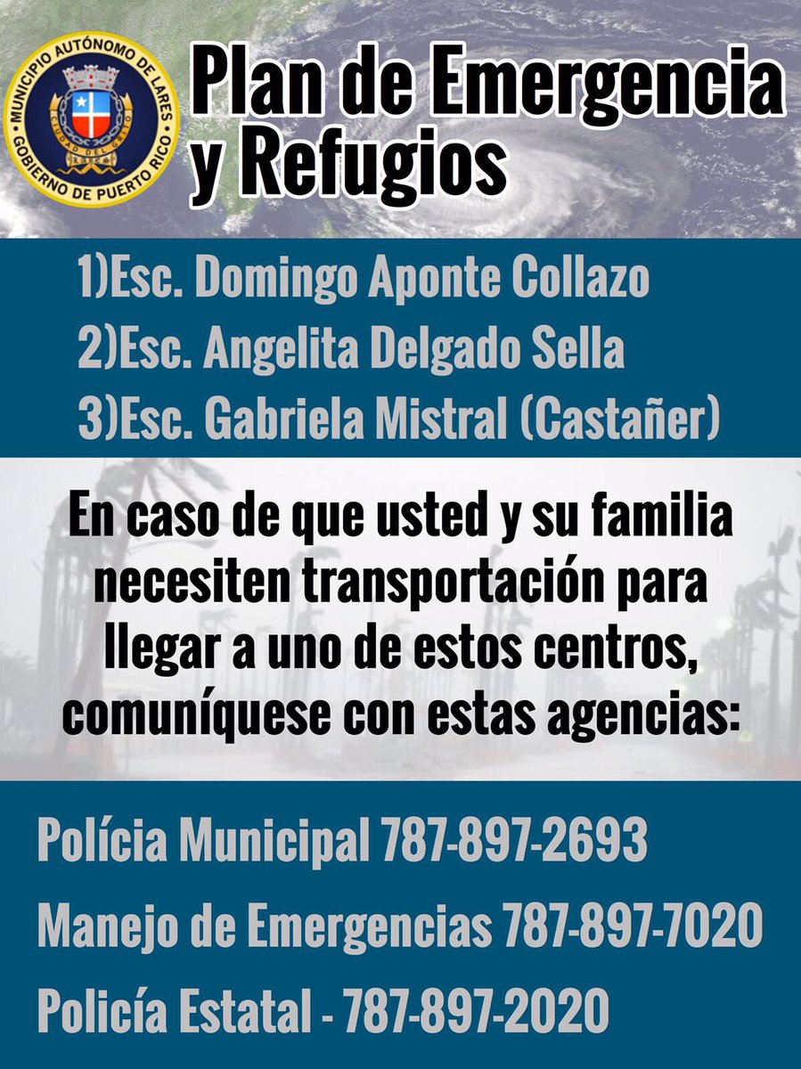 Plan de Desalojo #Lares #LaresSePrepara