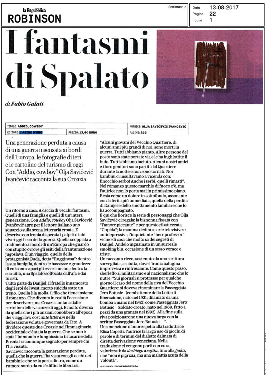 LasinoDoroEdiz's tweet photo. #AddioCowboy alcune recensioni aspettando @festletteratura
#leggerelasino
@CasaLettori https://t.co/DaH9kdofqQ