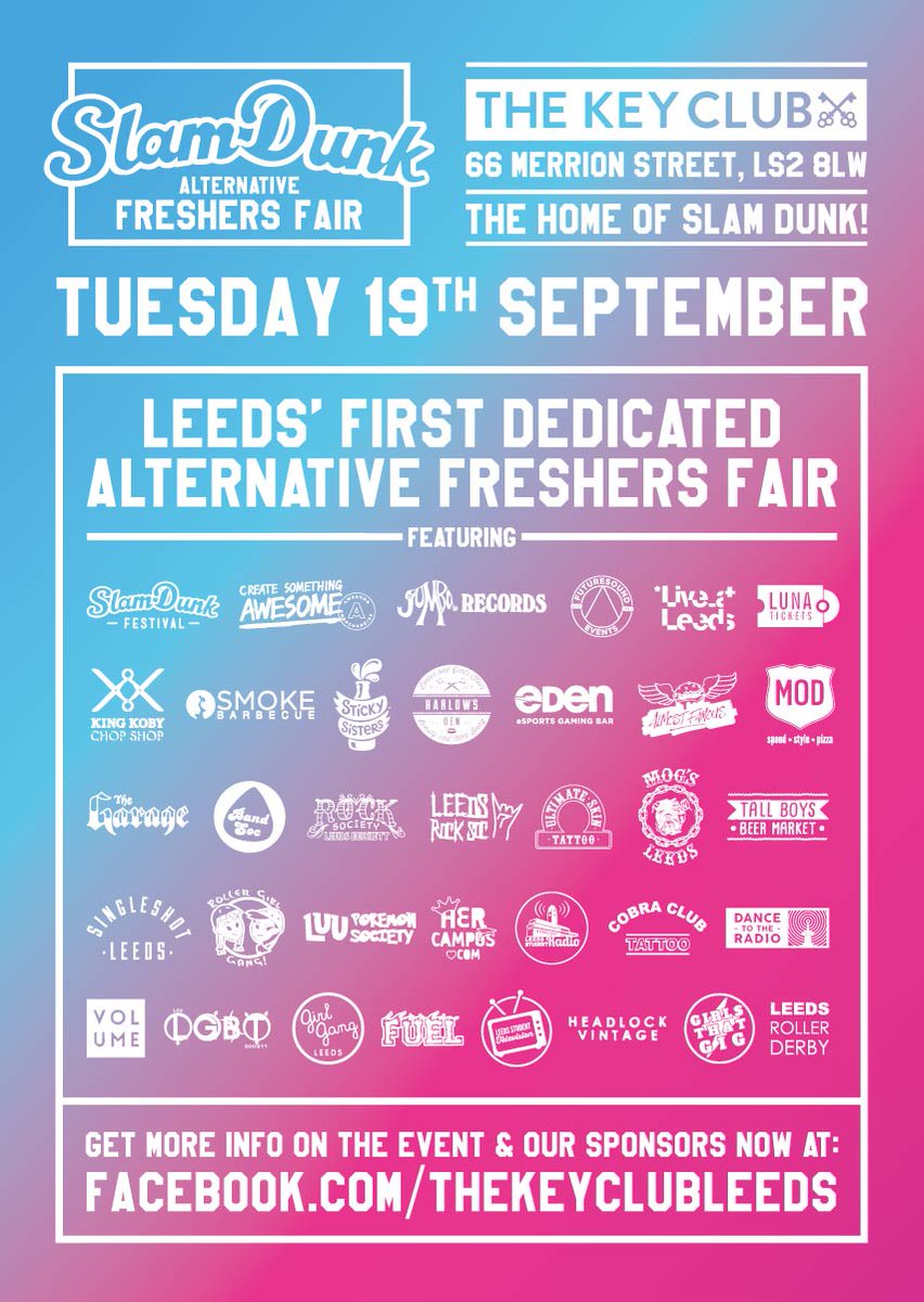 LEEDS FRESHERS WE ARE READY FOR YOU! Come down on Tuesday 19th September for our <a href="/SlamDunkMusic/">Slam Dunk Festival</a> Alt Freshers Fair!! FREE ENTRY!! #Leeds