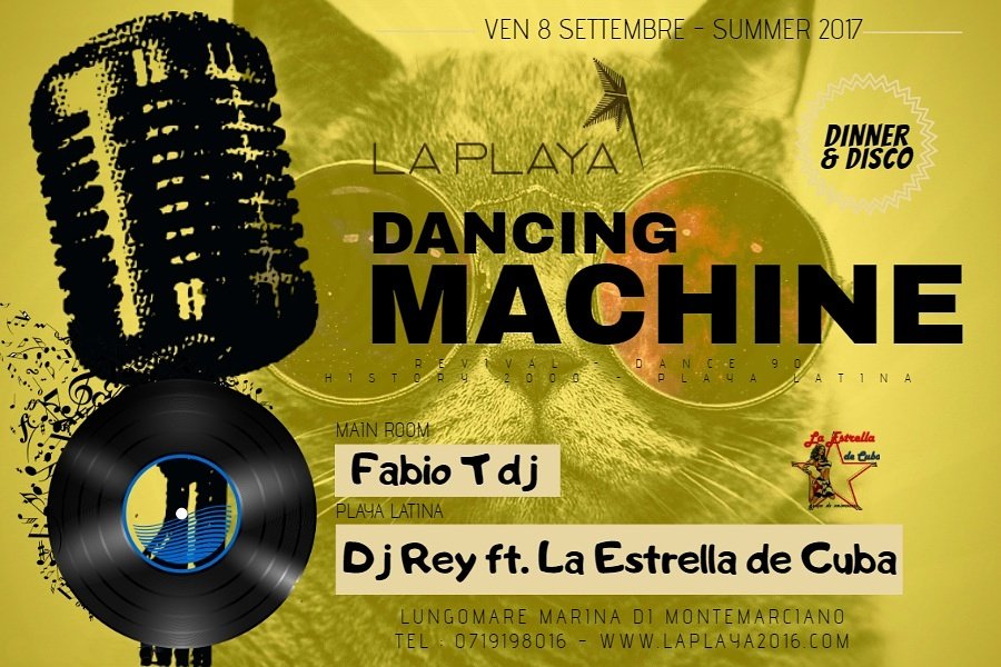 laplaya2016's tweet photo. ***WELCOME SEPTEMBER***
LA GRANDE STAGIONE
LA PLAYA Disco&amp;Dinner

♀DANCING MACHINE ☿
Revival - Dance 90 - History 2000 - Playa Latina https://t.co/P50bjuZUHD
