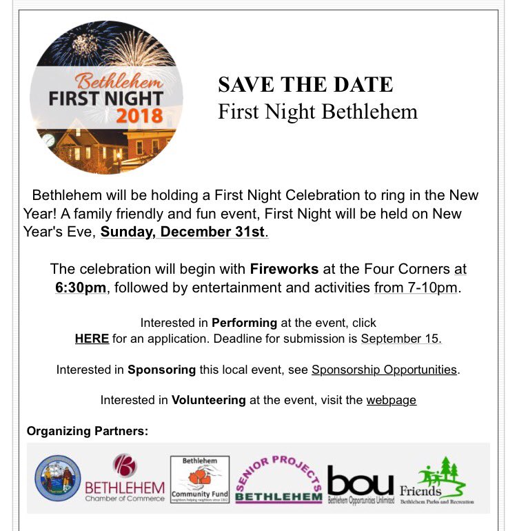 Bethlehem1stNgt's tweet photo. #firstnightbethlehem sponsorship opportunities available 👉https://t.co/AP4cP3UDjJ… @BethlehemChambr @ah_Spotlight https://t.co/VlsjpXyfvN