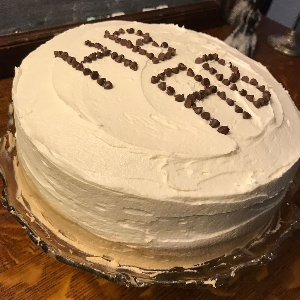 pac1230's tweet photo. HB AB! #latergram Made it from scratch this year, @annalisapwilson and @bmgvarner ... BUT she found the recipe and… https://t.co/hJ8IbNGrgF https://t.co/XhzRxkRSqA