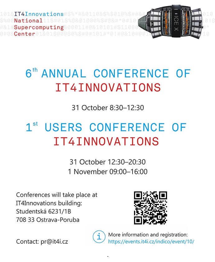 #CallForAbstracts for our #AnnualConference and #UsersConference on 31 Oct & 1 Nov. More info at events.it4i.cz/indico/event/1… #callforpapers