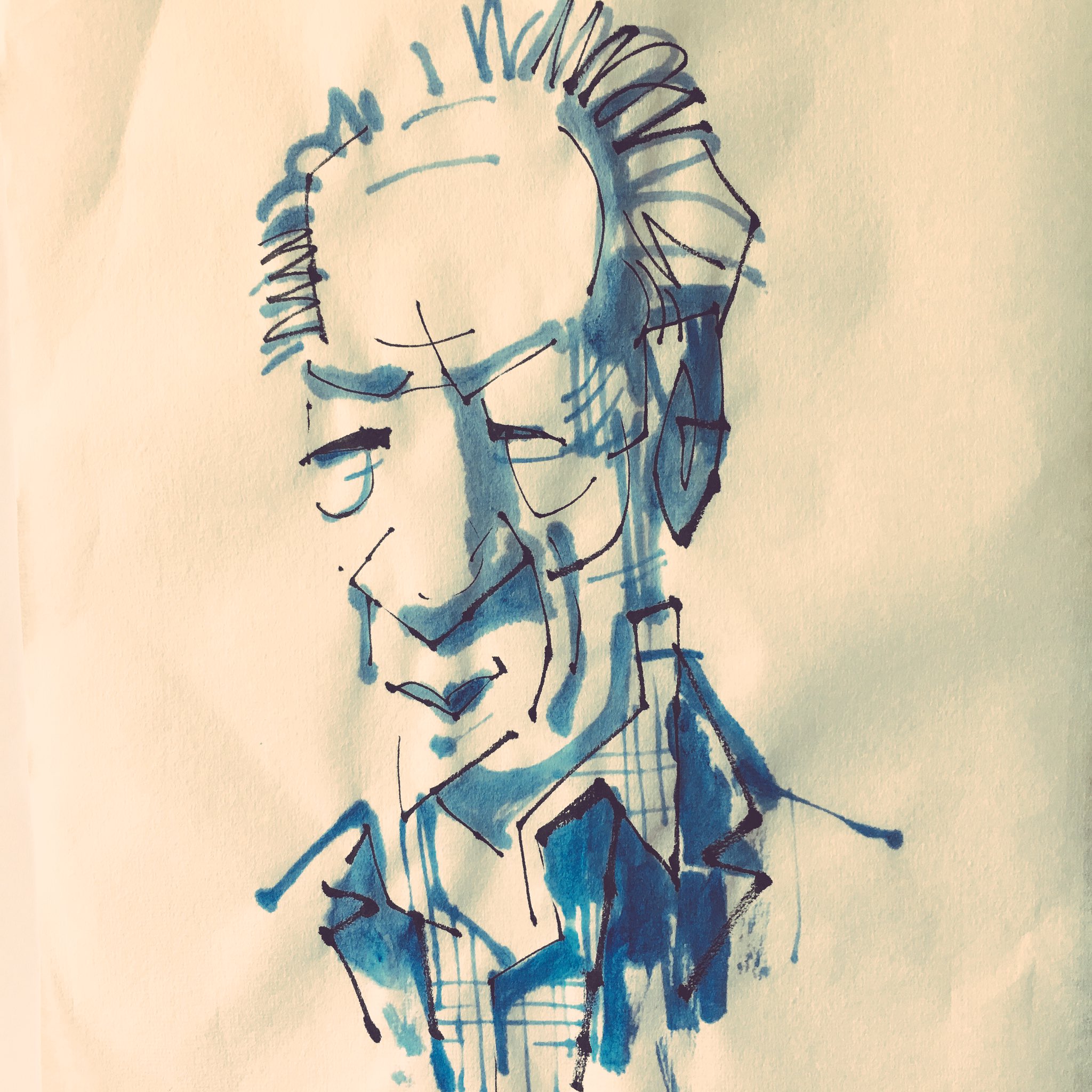Happy birthday, Werner Herzog. A very quick brushpen and watercolour sketch on Japanese paper. 