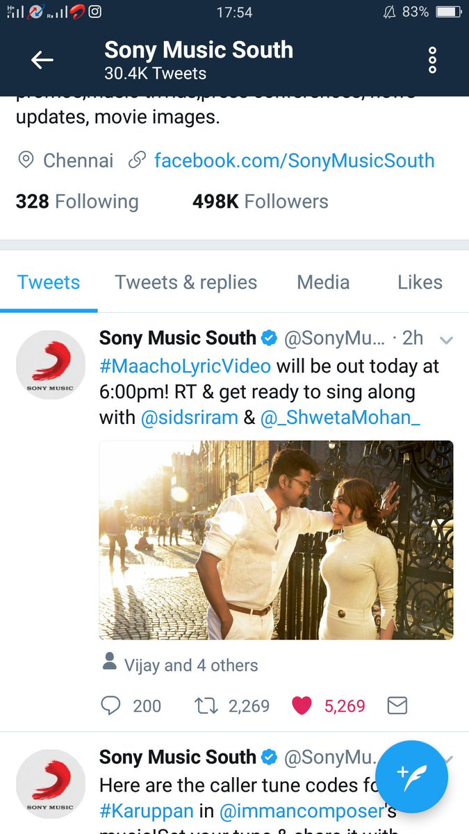 shwetamohanfc's tweet photo. @_ShwetaMohan_  @sidsriram  waiting for lyrics video just 5 mins more https://t.co/HieyyJ5Q3F