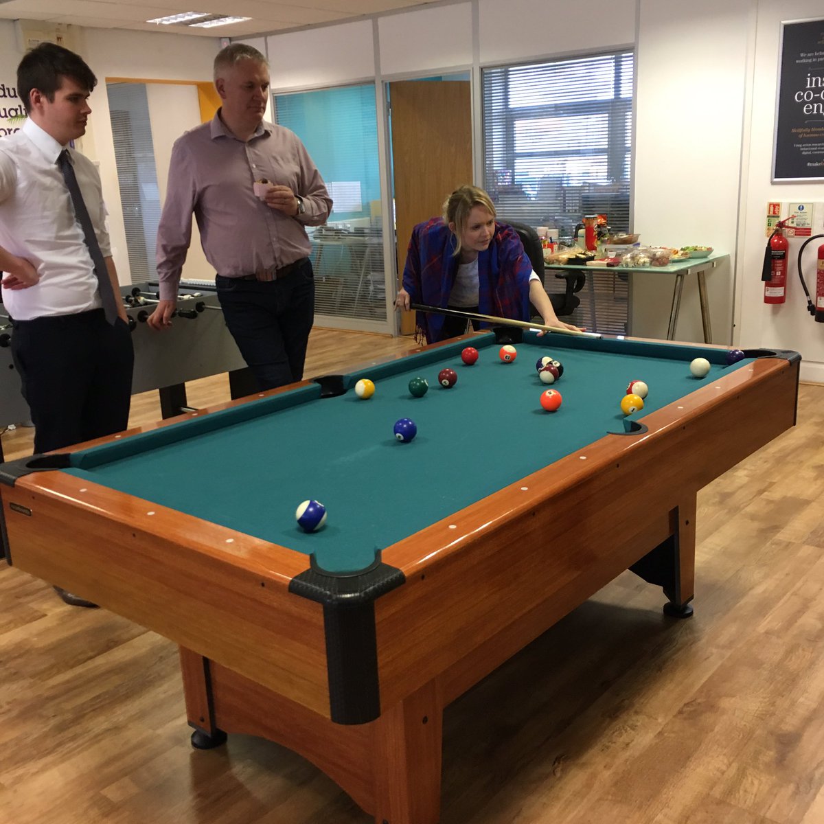 ice_creates's tweet photo. We're channeling our inner @HanCreates at HQ today! All of her favourite things in one day; just don't try and beat her at pool @Evil_Frogy https://t.co/QG5AXtGUbQ