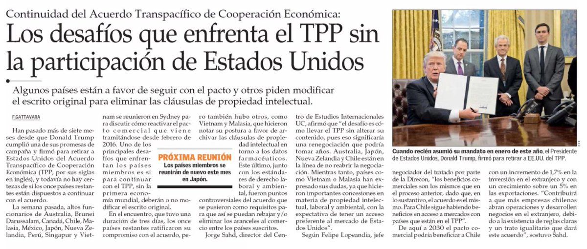 subrei_chile's tweet photo. Hoy en @ElMercurio_cl: Los desafíos que enfrenta el TPP sin la participación de Estados Unidos https://t.co/OQ4Acd7ZG8 https://t.co/6wjDHJjNQu