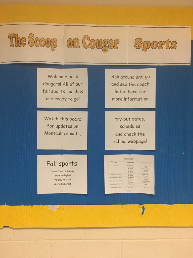 Don't forget to get involved <a href="/MontcalmCougars/">Montcalm Cougars</a> !  It will make your experience at school a great one!
