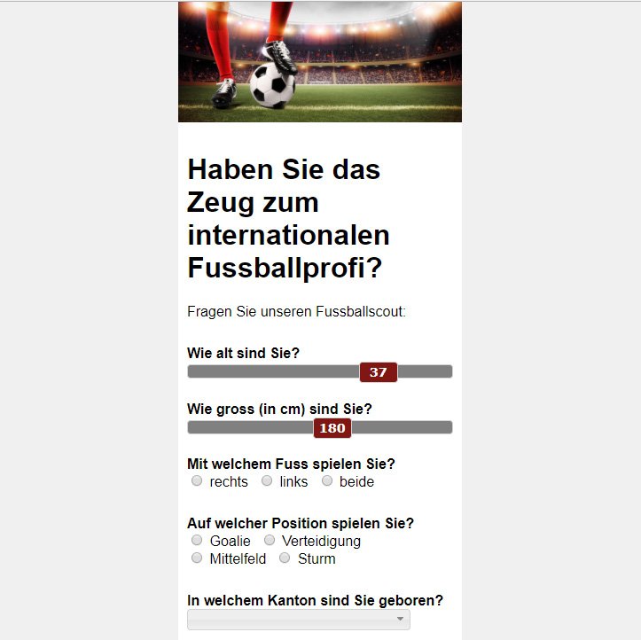Haben Sie das Zeug zum internationalen Fussballprofi? Fragen Sie unseren Fussball-Scout:fussballscout.bzgrafik.ch