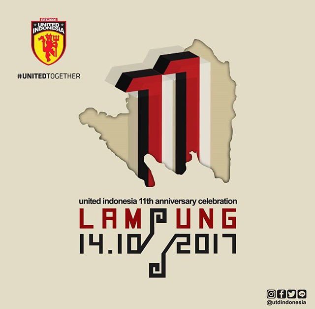 [Resmi] 14.10.2017
<a href="/UtdIndonesiaLPG/">United Indonesia Chapter Lampung</a> menjadi Tuan Rumah perayaan Anniversary 11th <a href="/UtdIndonesia/">@</a> 
#UnitedIndonesia
#UnitedTogether
#je7ama