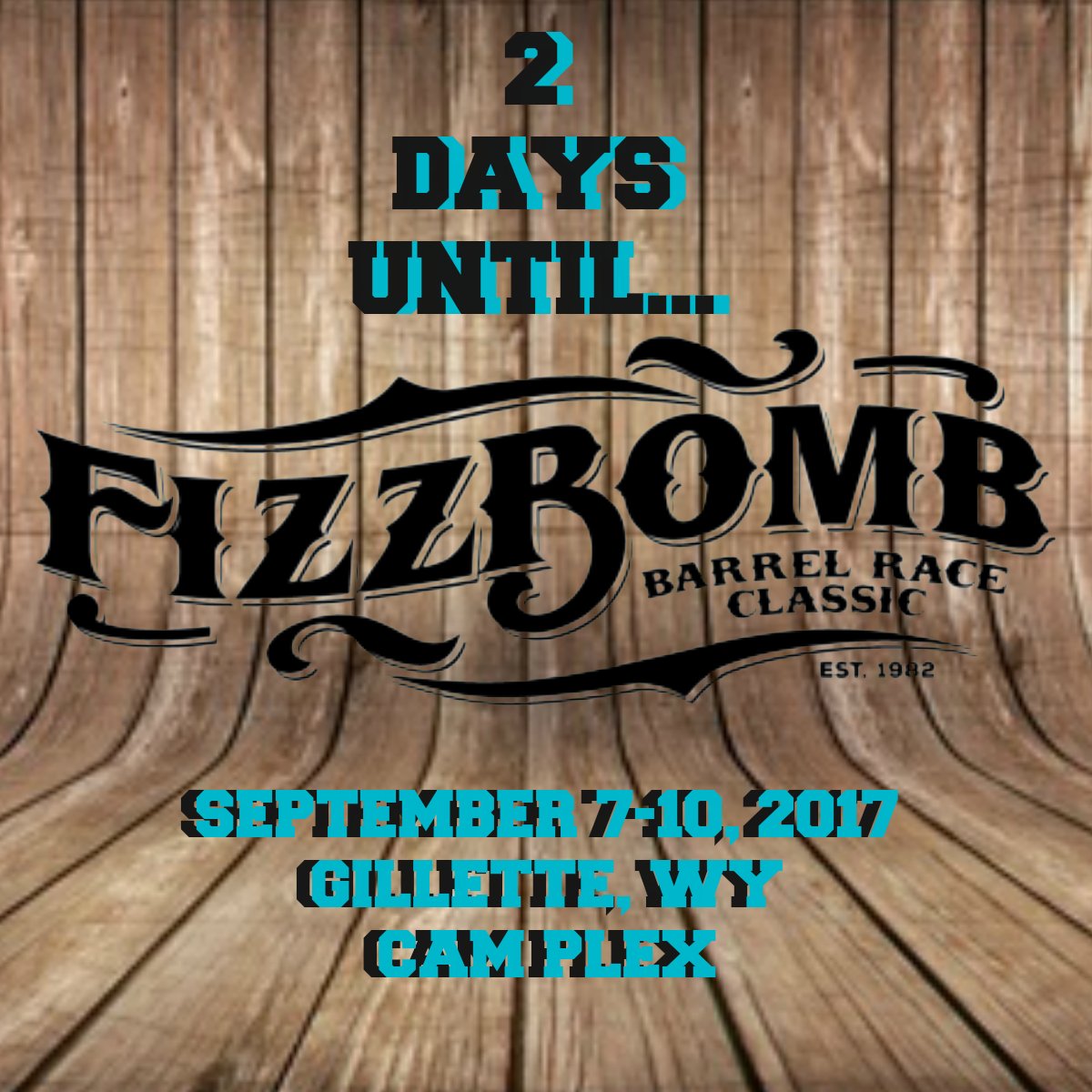 TharRanchProd's tweet photo. 2 days til Fizz Bomb Classic​ Sept 7-10, 2017 at Cam-Plex https://t.co/zpZx8mWpMm
#fizzbomb #barrelracing #horse #rodeo #camplex #gillette https://t.co/YjiZAwvKvd