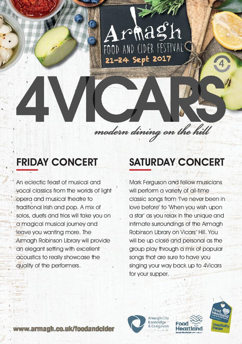 kotinboots's tweet photo. Harvest Supper and Concert
Fri 22nd &amp; Sat 23rd Sept 6.30pm
See an attached leaflet for details
 @4Vicars @ArmRLib #Armaghfoodandcider https://t.co/SdGpw4d8Z6