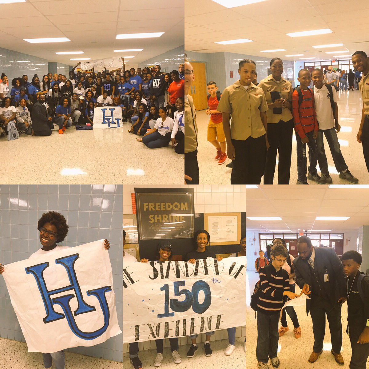 tiffanytruitt's tweet photo. HUGE thanks to the students and cadets of @_HamptonU for welcoming the students, teachers, and parents @BenSymsMS on #HCSFirstDay17 ! https://t.co/TphqdYGRvV