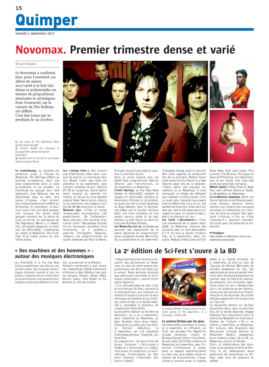 Revue de presse de rentrée.  La billetterie est ouverte : 
lenovomax.soticket.net
1ers concerts le 9 septembre avec <a href="/PsykuP/">Psykup</a>  et Valse Noot
