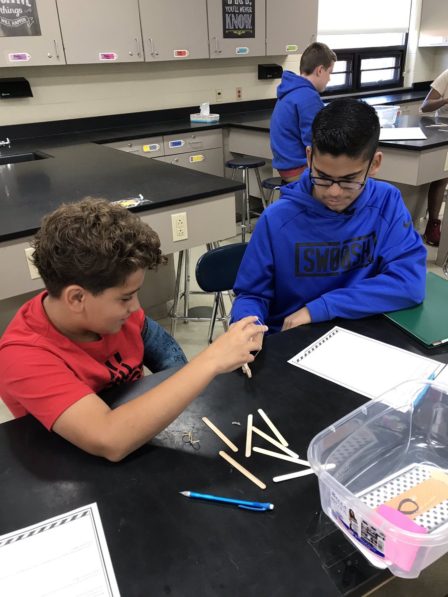 MsSouba's tweet photo. Working on marshmallow catapults. #glenviewEMSD #hawley #emsd37pride #encoreclass #marshmallowcatapult #STEMed https://t.co/MfBCkyAehw