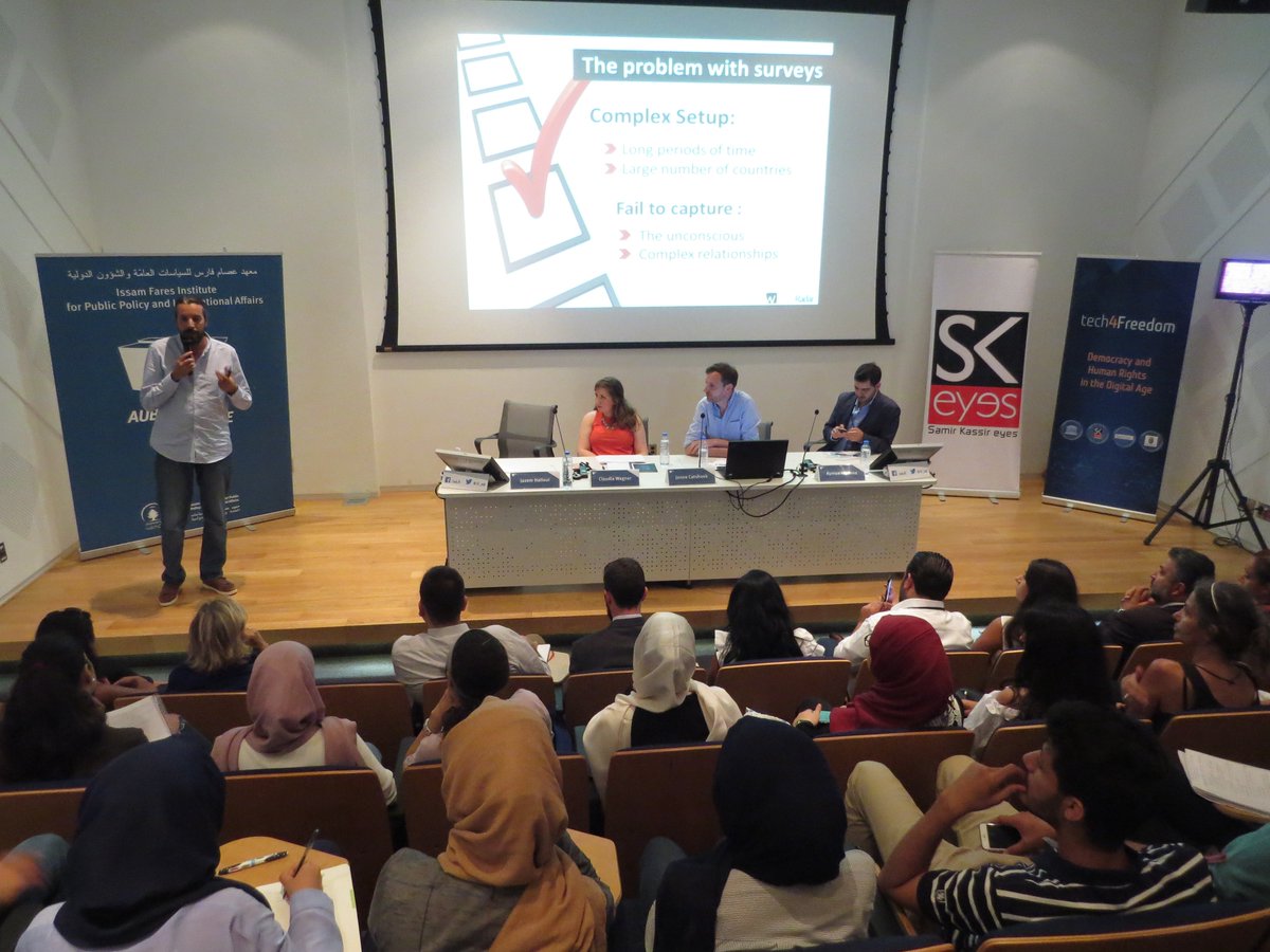ifi_aub's tweet photo. أيمن مهنا في جلسة نقاش حول الديمقراطية وحقوق الإنسان في العصر الرقمي:"أصبحنا نعيش في عالم ما بعد الحرية"
@AymanMhanna @SK_Eyes #tech4freedom https://t.co/icN7DP77U4