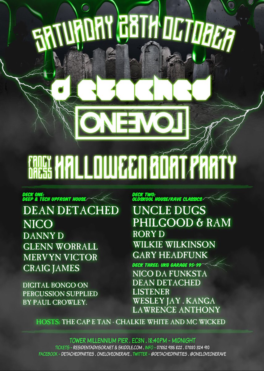DetachedParties's tweet image. The only place to be this Halloween!! #Fancydress #Boatparty #Uncledugs