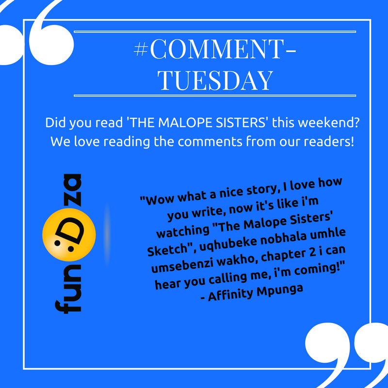 FundzaLitTrust's tweet photo. #CommentTuesday Did you read 'The Malope Sisters'? Thanks Affinity for your comment! Read this exciting story here: https://t.co/7kP29P0d6K https://t.co/EeaLeURHOo