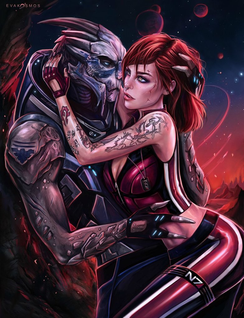 🎬| Mass Effect | Shepard and Garrus by EvaKosmos <a href="/bioware/">BioWare</a> #MassEffect
