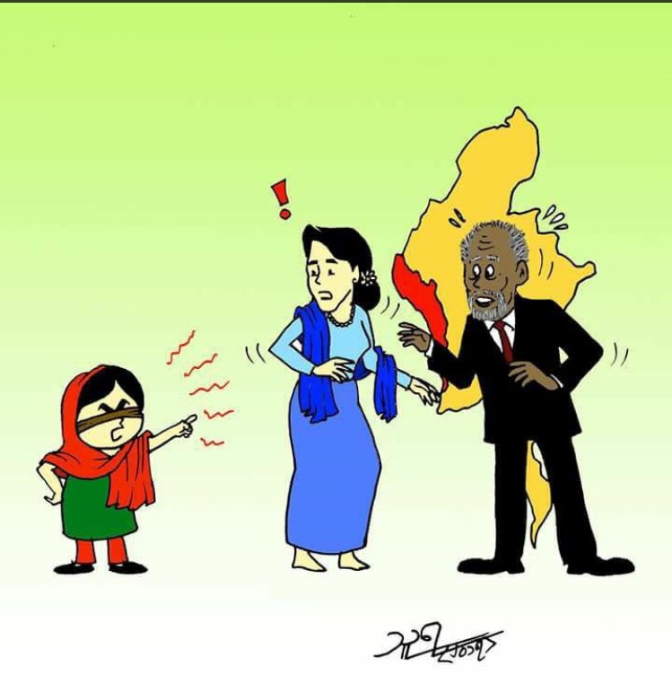 Cartoons show reality of #Rakhine #Myanmar attacked by #Bengali #Rohingya #Terrorist
To
all #medias
<a href="/UNHumanRights/">UN Human Rights</a>
those who don't know well