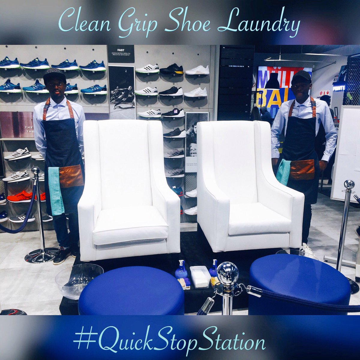 CleanGripSL's tweet photo. Here's a couple of pictures from our #QuickStopStation set up at the new @adidasZA store launch @SandtonCity on the 26•08•17 https://t.co/R9JLAkl0s0