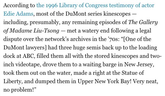 I wrote about 'The Gallery of Madame Liu-Tsong,' a long-lost TV show starring Anna May Wong, for @vulture: vulture.com/2017/09/the-se…