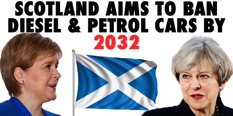 GreenpeaceUK's tweet photo. BREAKING: @NicolaSturgeon announces Scotland will aim to ban new petrol &amp; diesel by 2032. That's leadership. Your move @theresa_may #scotpfg https://t.co/pWRd5YYGYi