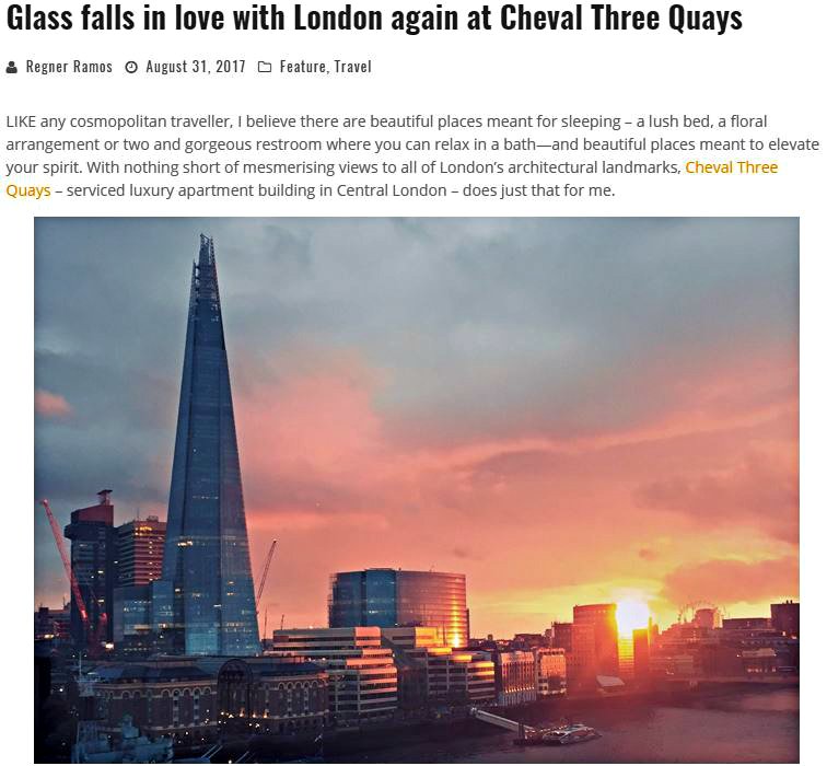 Cheval_Global's tweet image. Thank you @glassmagazine  for a fantastic review of #ChevalThreeQuays. Read the full article here bit.ly/GlassRev #luxurytravel