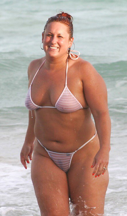 Housewife chubby beach outdoor