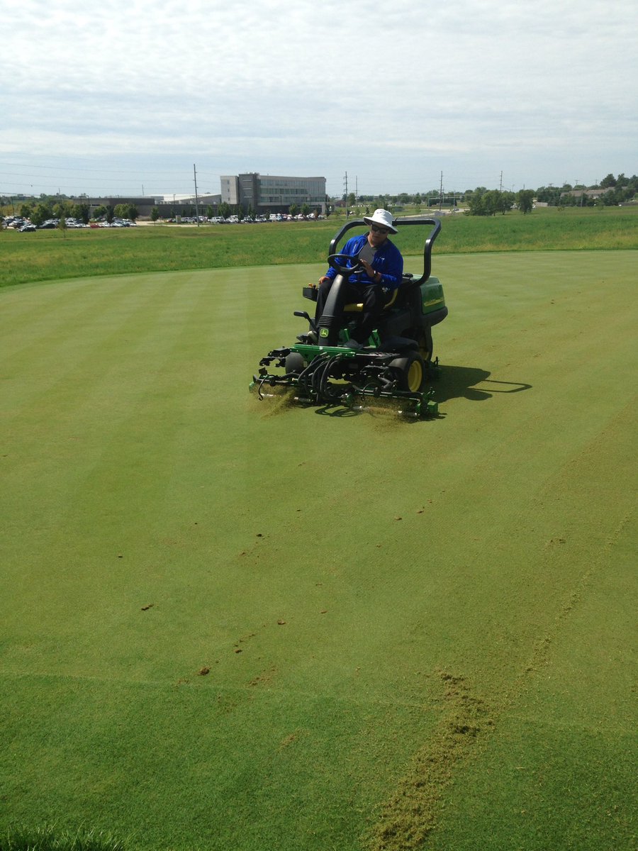 afischturf's tweet photo. Verti-cutting the Kirkwood putting green!! Very much needed.... https://t.co/jH2sPTNfZe
