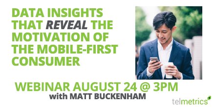 Telmetrics's tweet photo. Webinar - How Call and Text Data Gets You the Real Info on Consumers. #attribution https://t.co/0C7Wn9eXq9 https://t.co/h070nib696