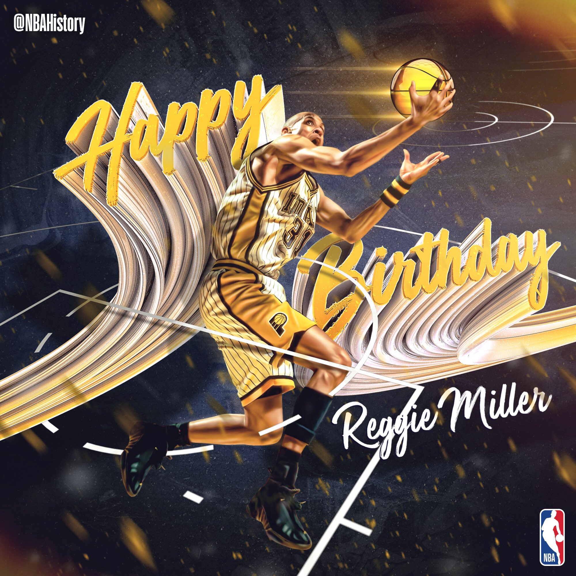 Happy birthday Reggie Miller! Artwork made for the 