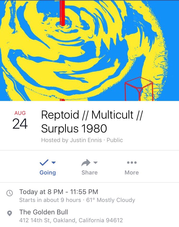 TOUR STARTS TONIGHT AT GOLDEN BULL, OAKLAND