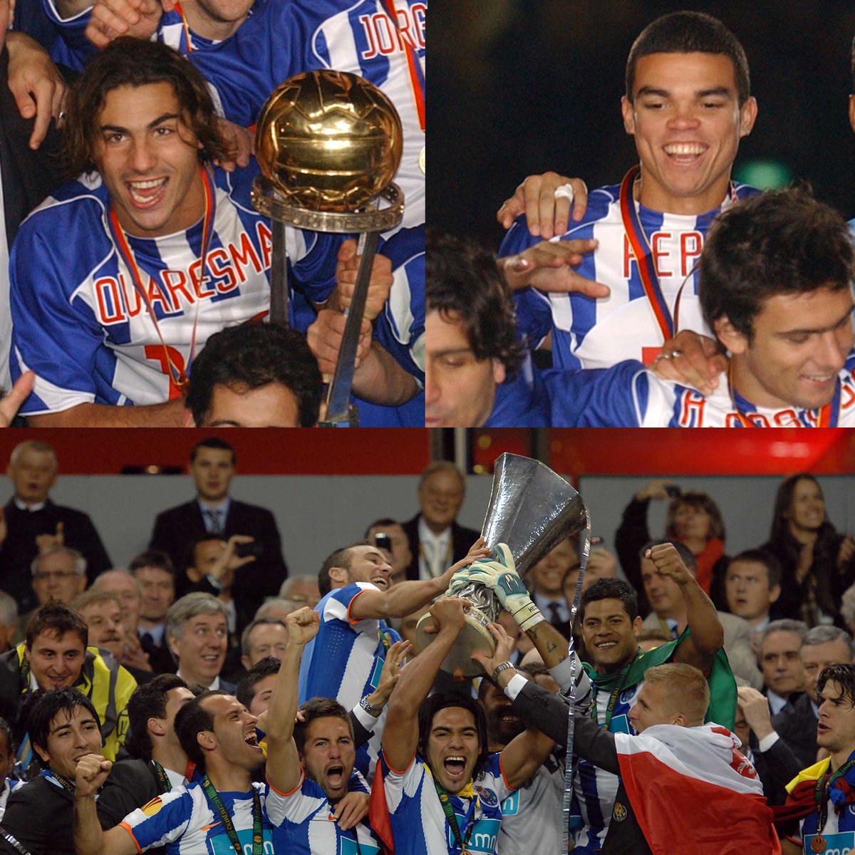 😀 <a href="/JoaoMoutinho/">João Moutinho</a>, <a href="/FALCAO/">Radamel Falcao</a>, <a href="/officialpepe/">Pepe</a> e <a href="/07RQuaresma/">Ricardo Quaresma</a>
Esperamos por vocês no Dragão 💪🔵⚪️

#FCPorto #UCLdraw #UCL