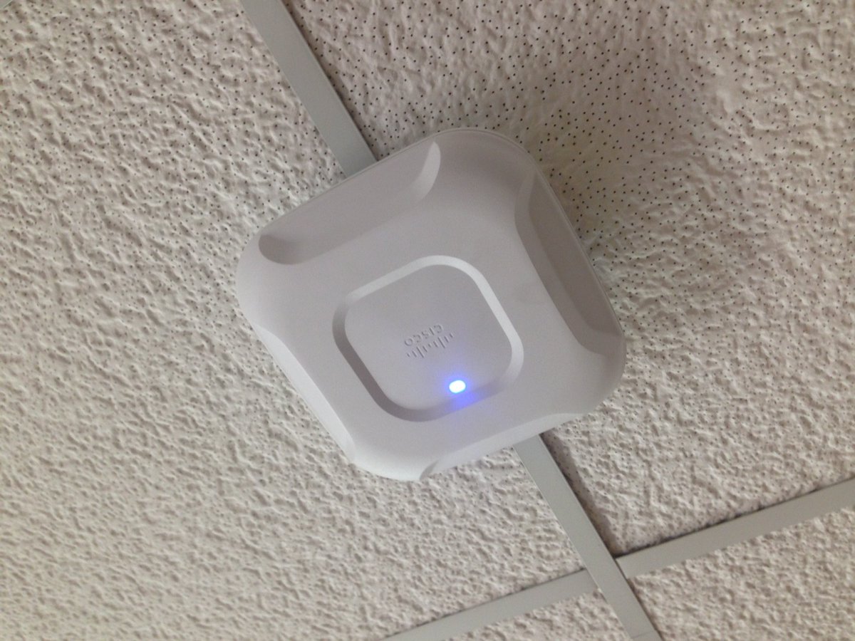 Tech Services just hung the 343rd wireless access point - one for every instructional space. #weareEHPS