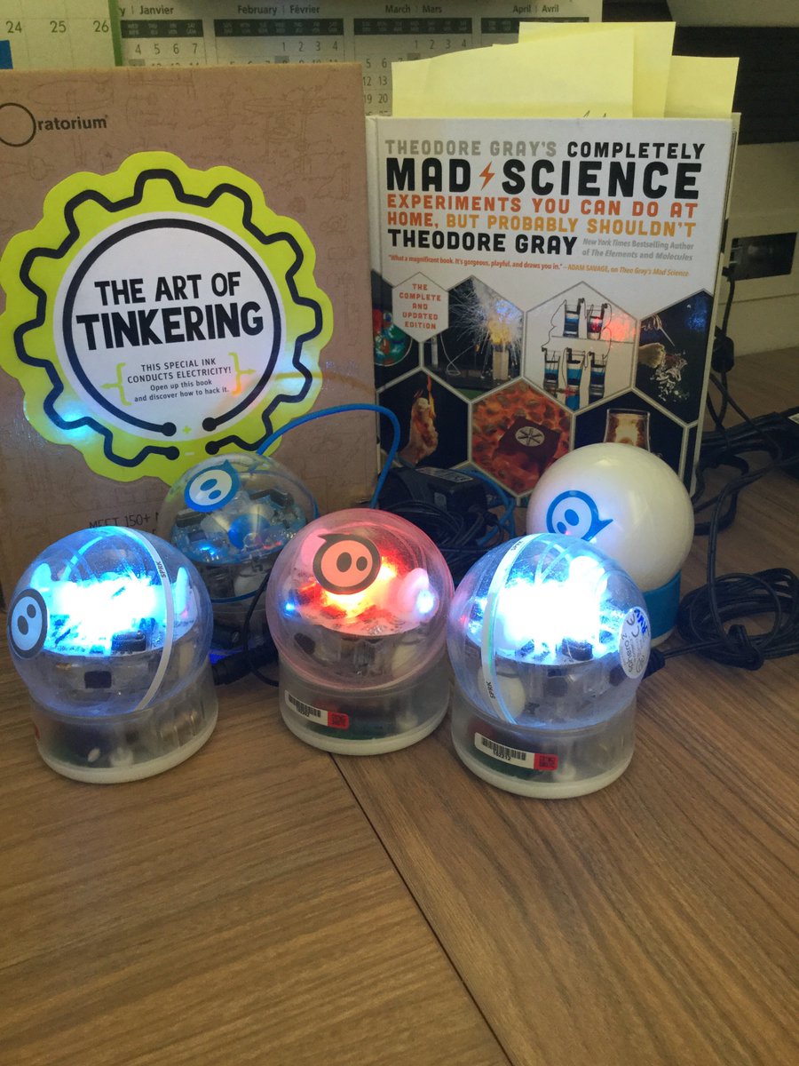 Corrie_Ingenium's tweet image. Charging up the Spheros for Saturday @DeSerres @StLaurentCentre!! Come paint with robots 10-2pm. #STEAM @SciTechMuseum