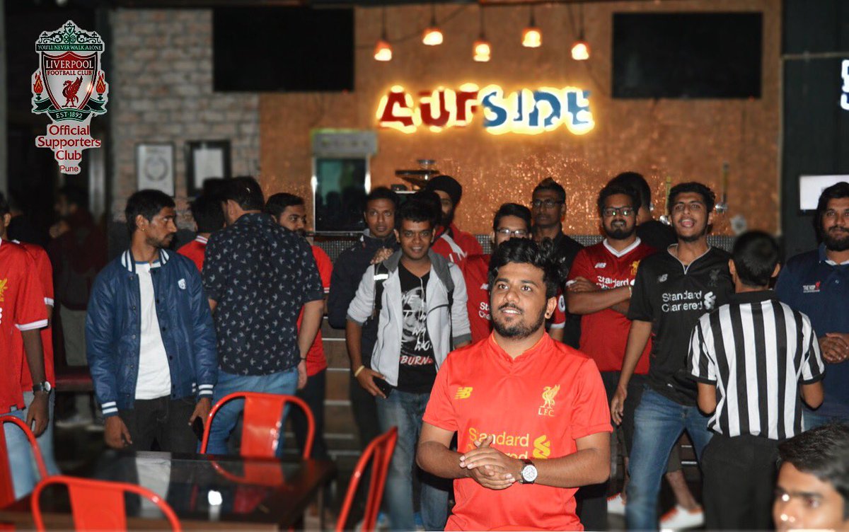 Liverpoolpune's tweet photo. Photos | Liverpool vs Hoffenheim | UCL Play Off 
Back where we belong! 🙌🏼 #punescreening #olscpune #lfcmatchday https://t.co/EPyhKD7GRk
